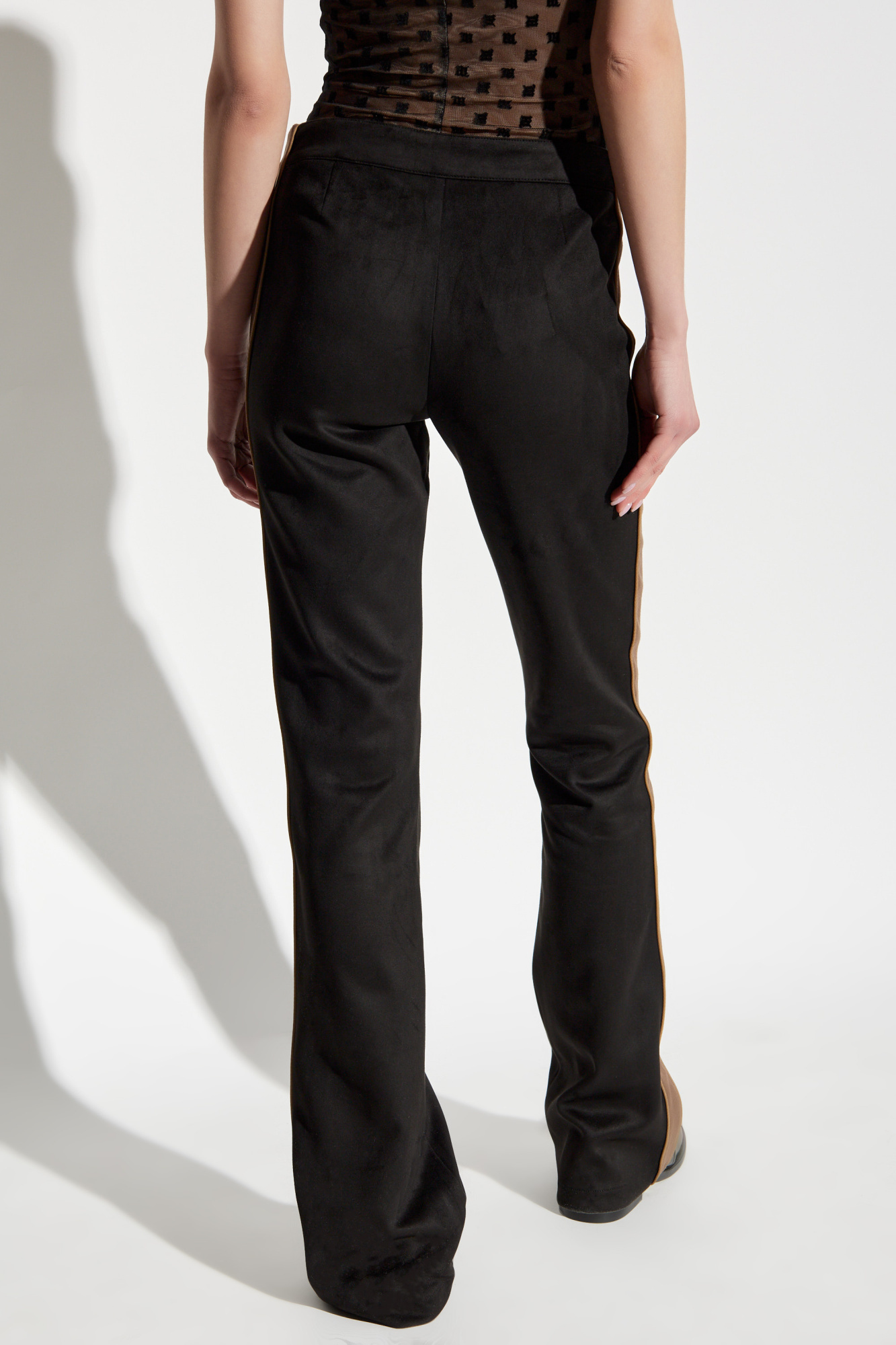 Misbhv Faux Suede Moto Pants In Black