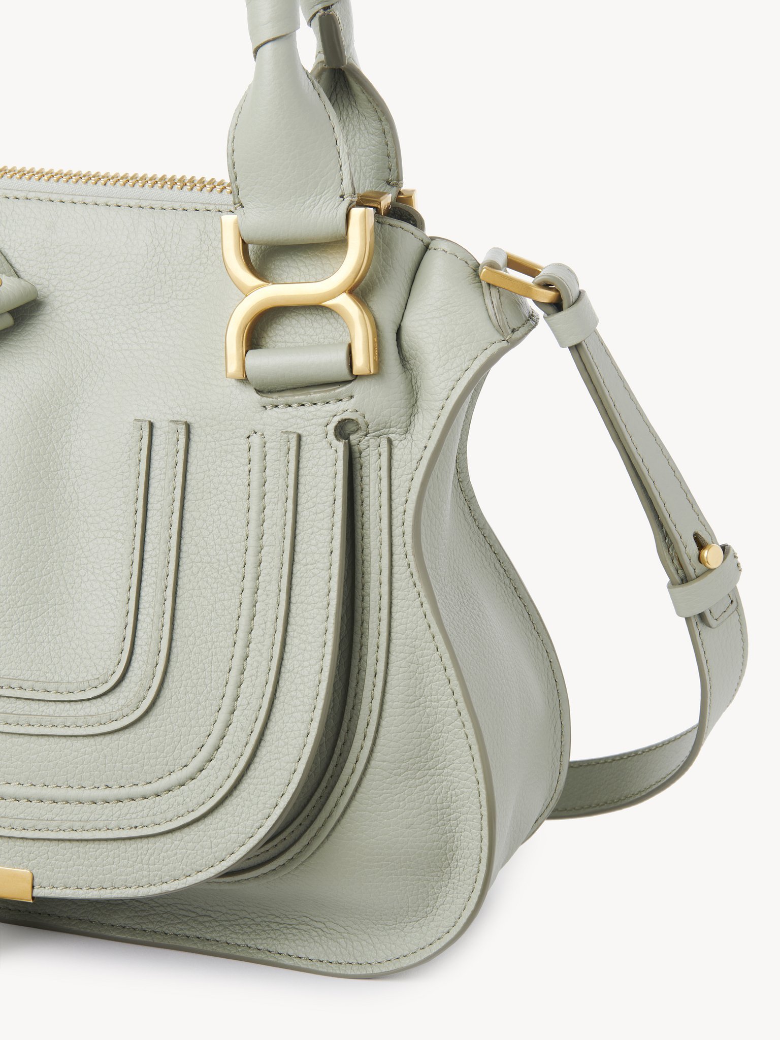 Chloé Small Marcie Top-handle Bag In Gray