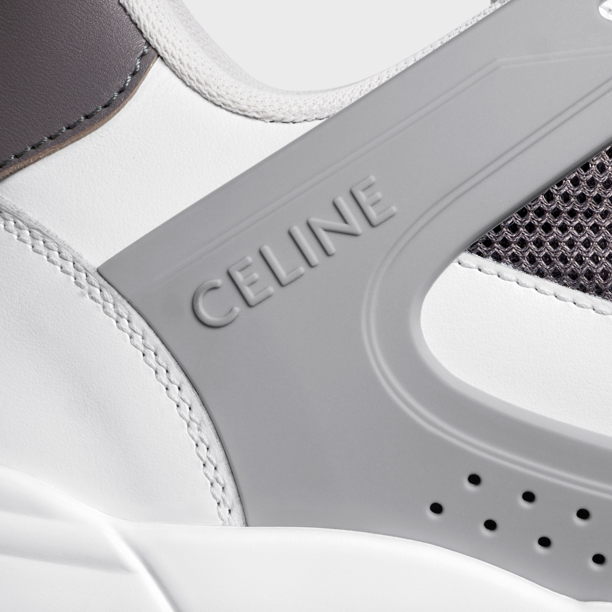 Celine Men Ct-09 Low Top Sneakers In Optical White/gray
