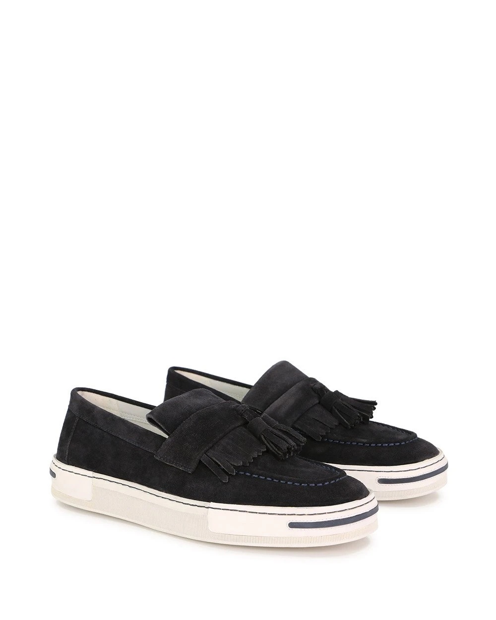 Armani Jeans Wear Flat Shoes With Low Fringed Sleeves In Black