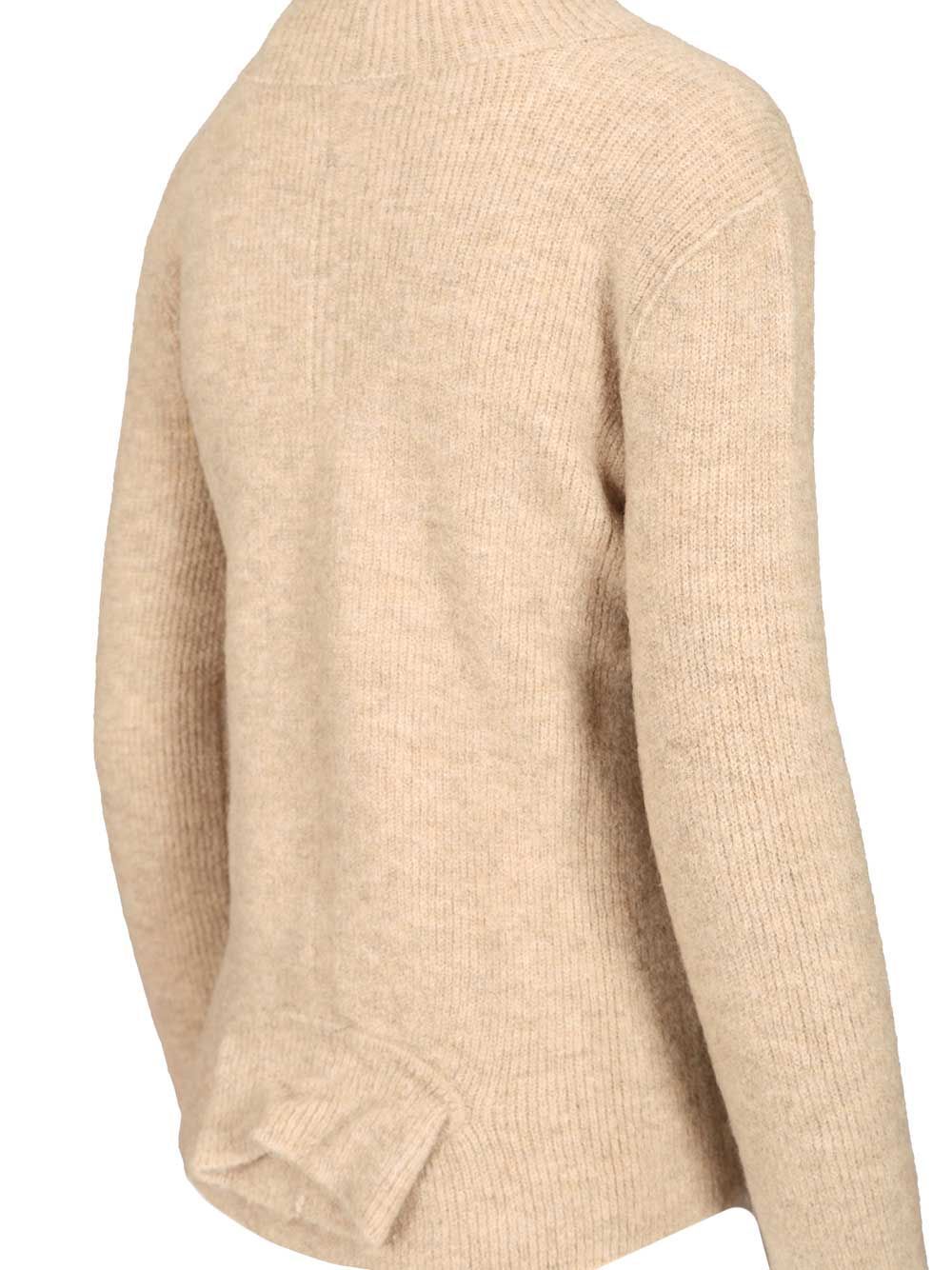Rick Owens Headon Double Lupetto In Alpaca Soft Knitwear Beige In Brown