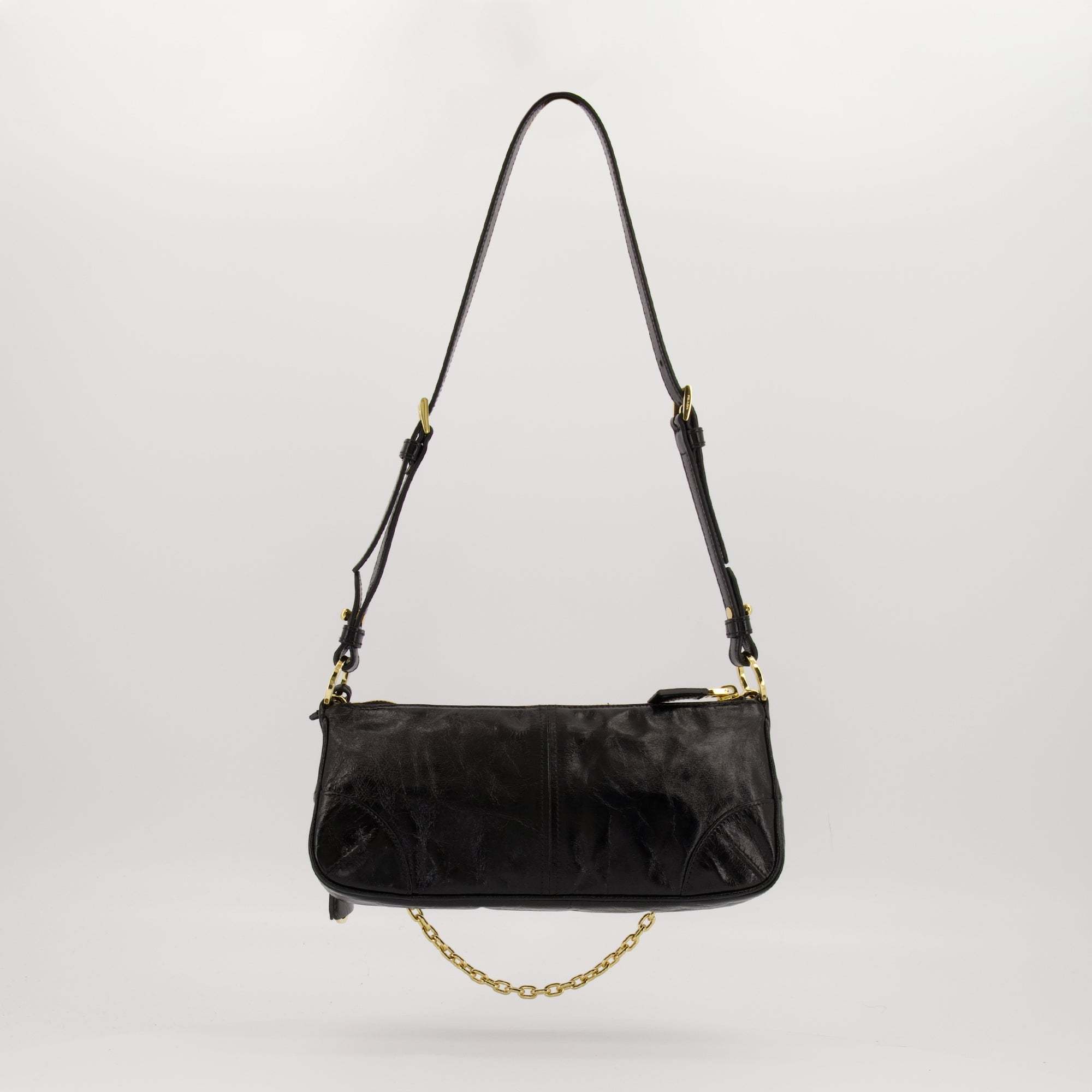 Prada Re-edition 2002 Zipped Shoulder Bag In Black