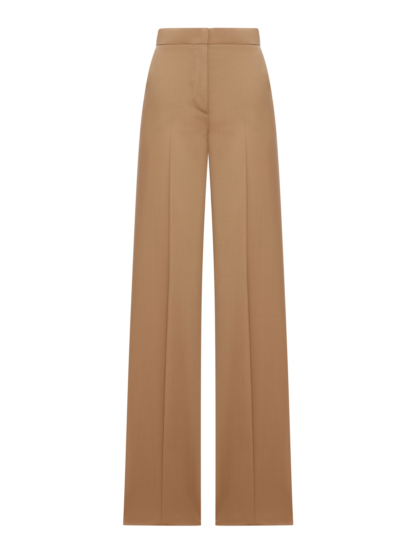 Max Mara Wool High Waist Wide-leg Trousers In Brown