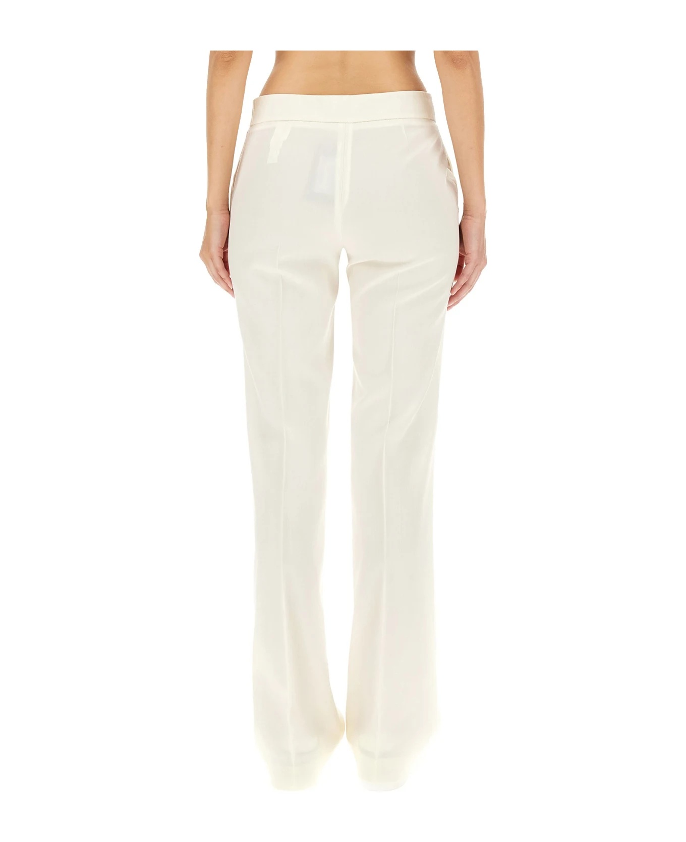 Shop Fabiana Filippi Zipper Pleated Casual Pants In White