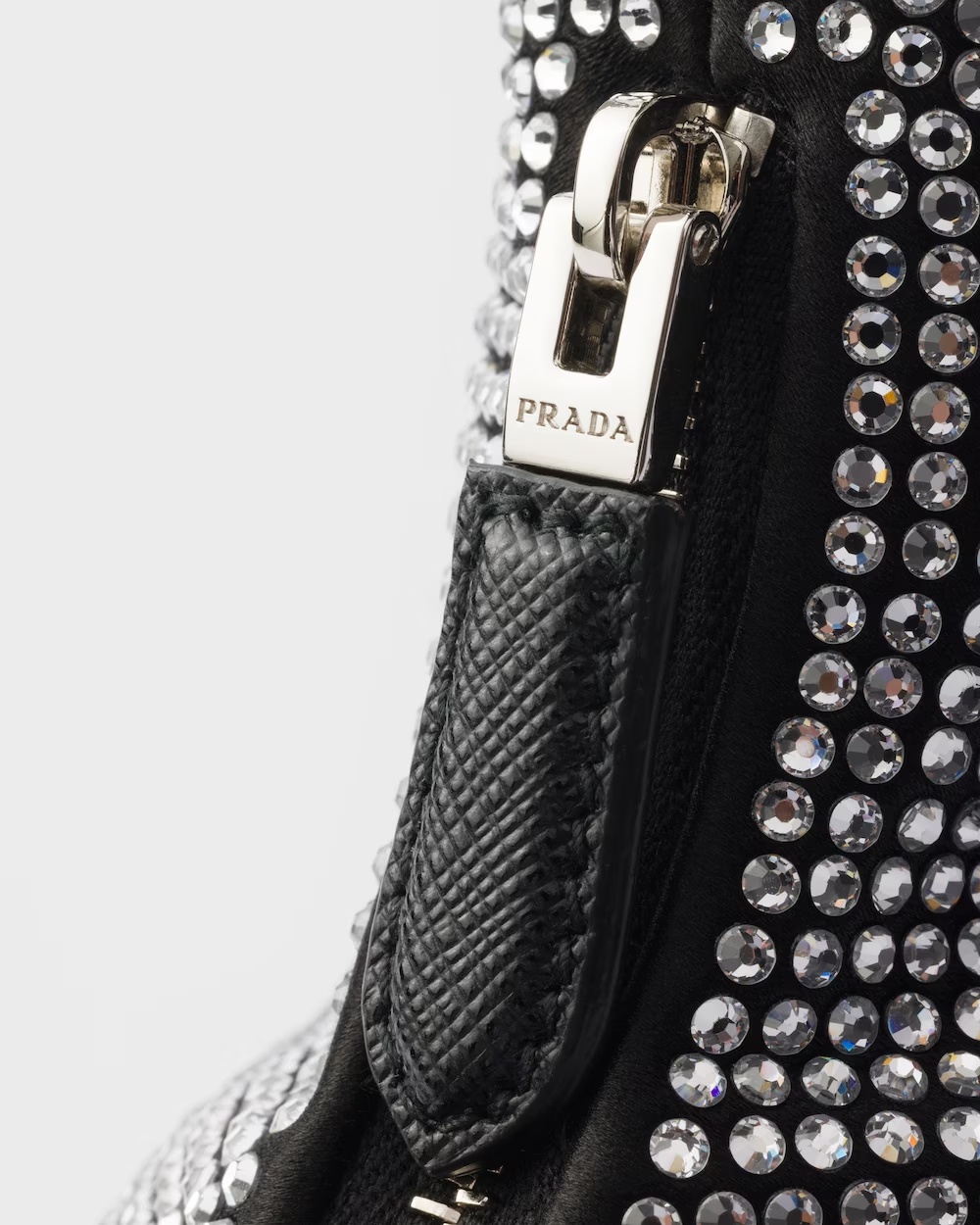 Prada Mini Re-edition 2005 Crystal-embellished Shoulder Bag In Transparent