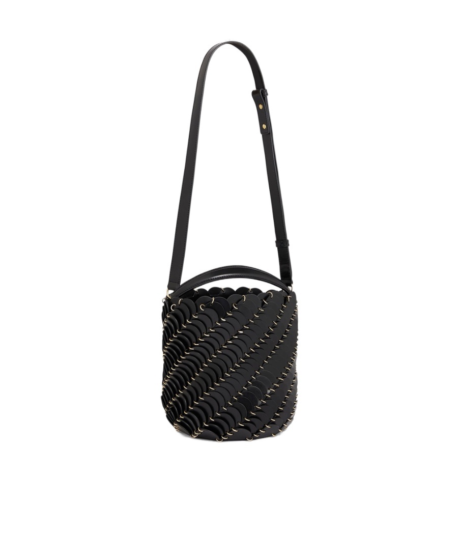 Rabanne Pacoïo Leather Bucket Bag In Black