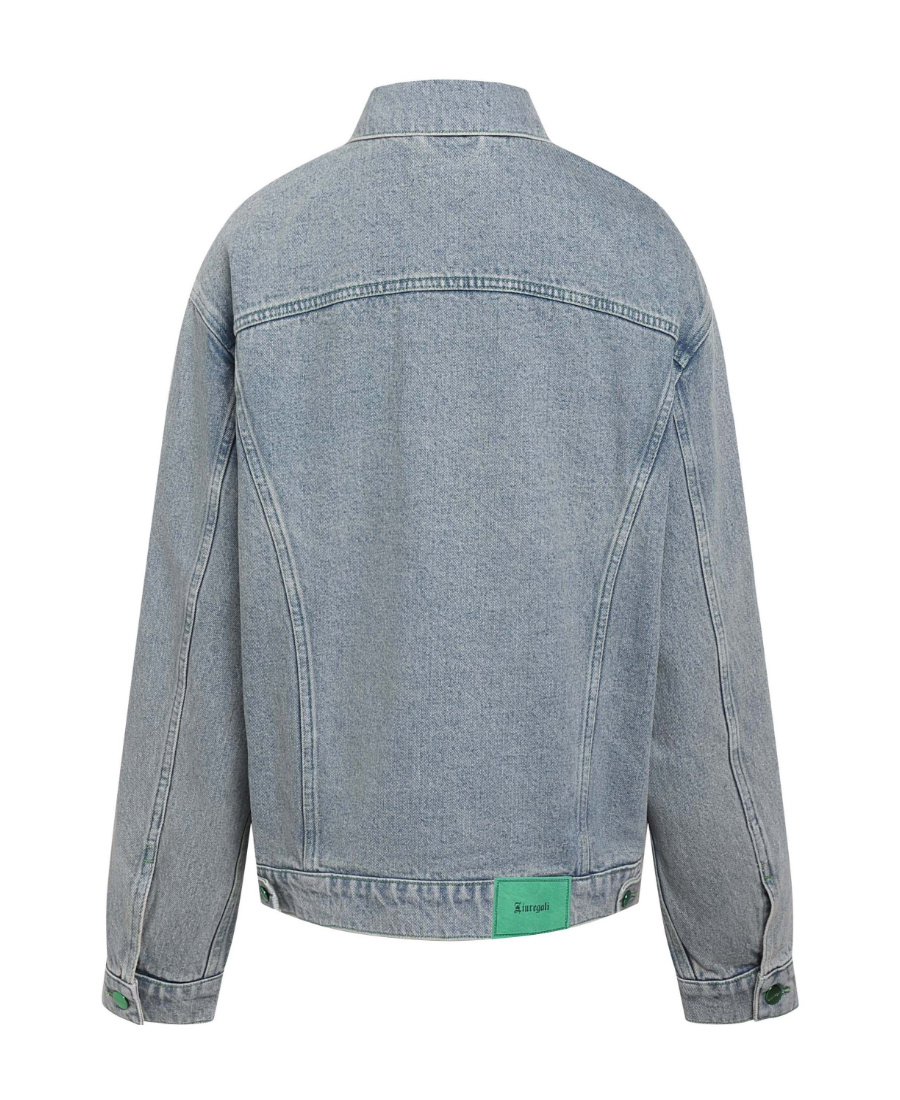 Liuregali Logo Denim Jacket In Gray