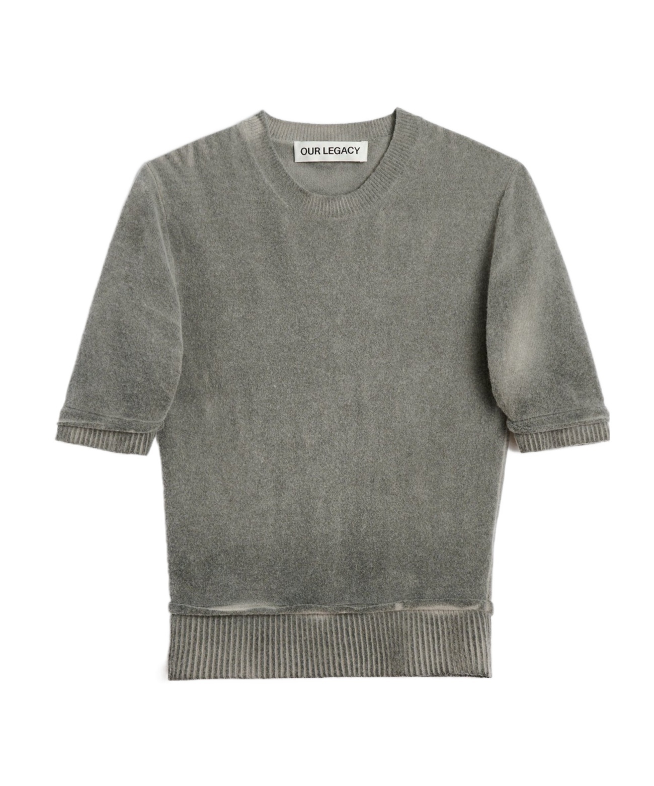 Our Legacy Dual Grey Spray-dye Wool Knit Top In Multi
