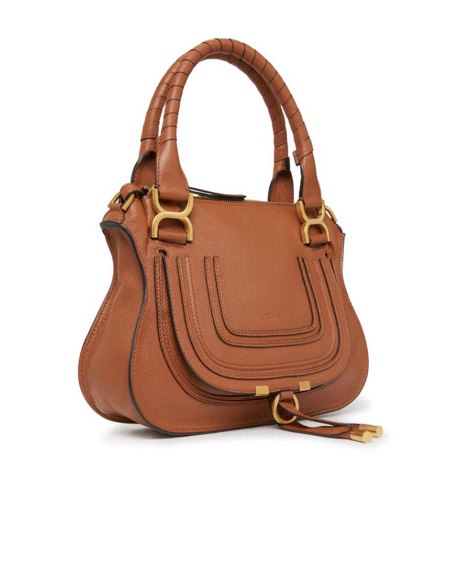 Chloé Logo Saddle Handbag In Brown