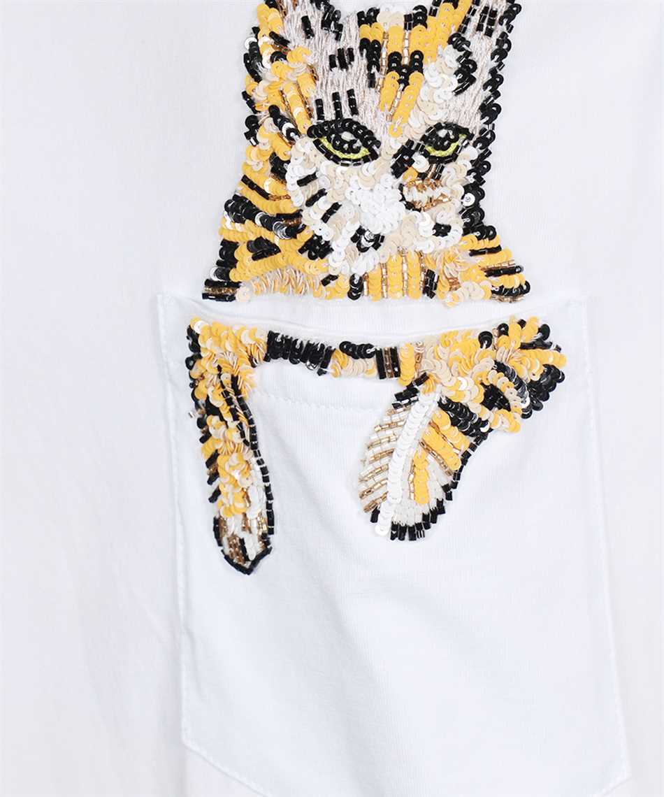 Msgm Cat-embellished Cotton T-shirt In White
