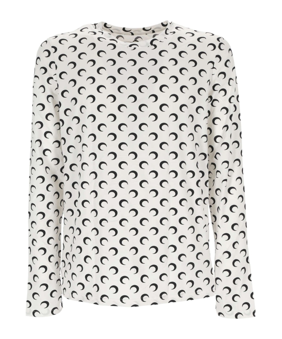 Marine Serre Moon Printed Long Sleeved T-shirt In White