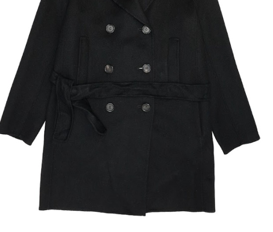 Max Mara Lapel Coat In Black
