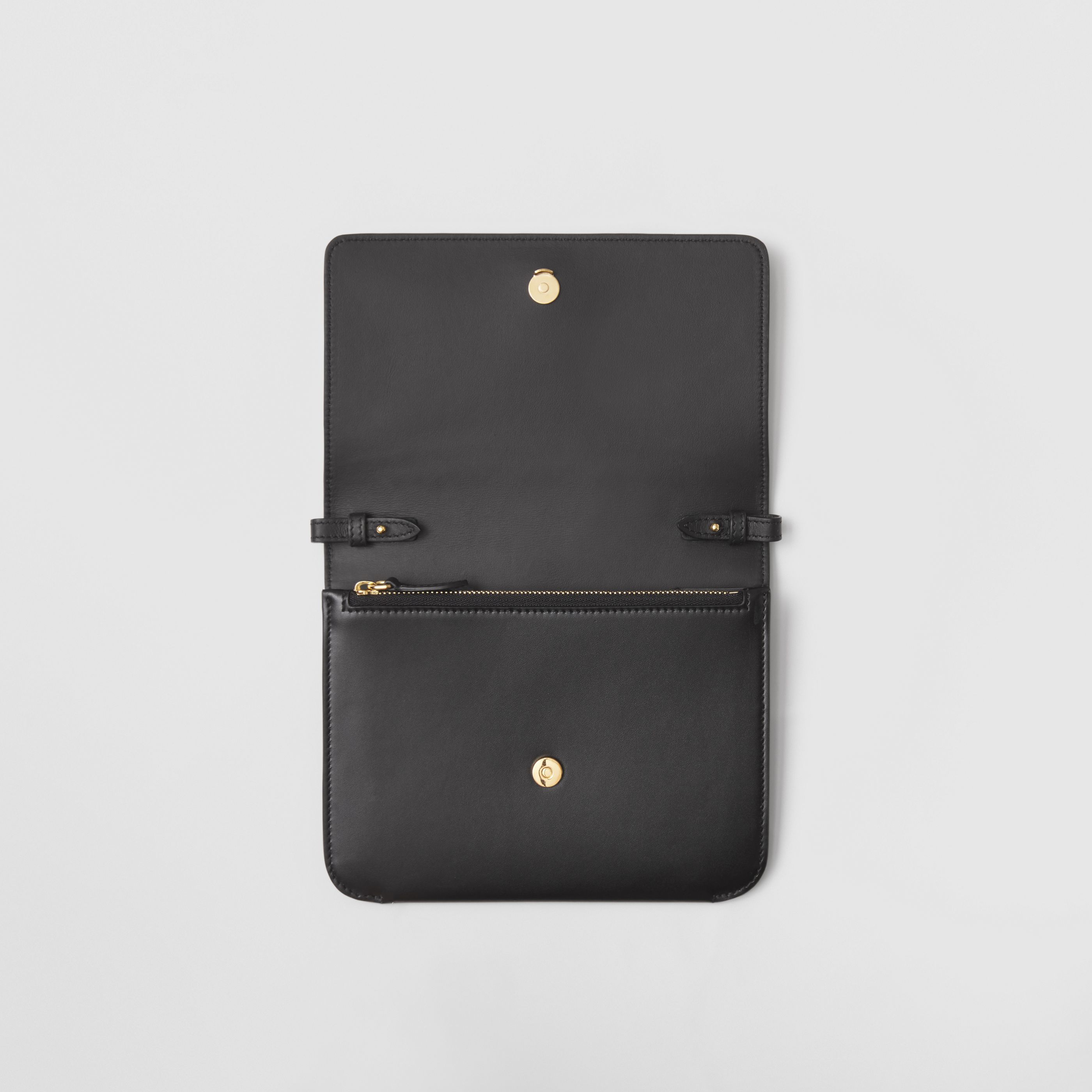 Burberry Mini Tb Clutch Bag In Black