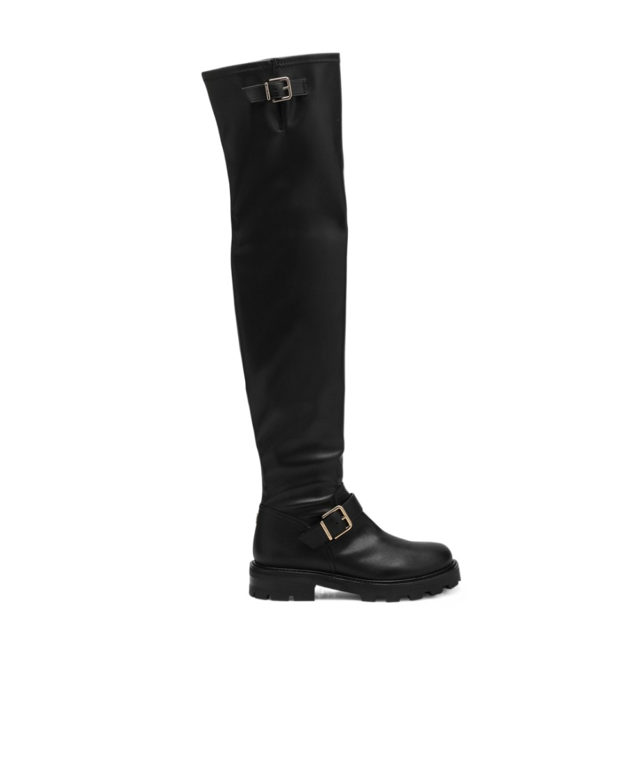 Jimmy Choo Biker Ii Over-the-knee Boots In Black