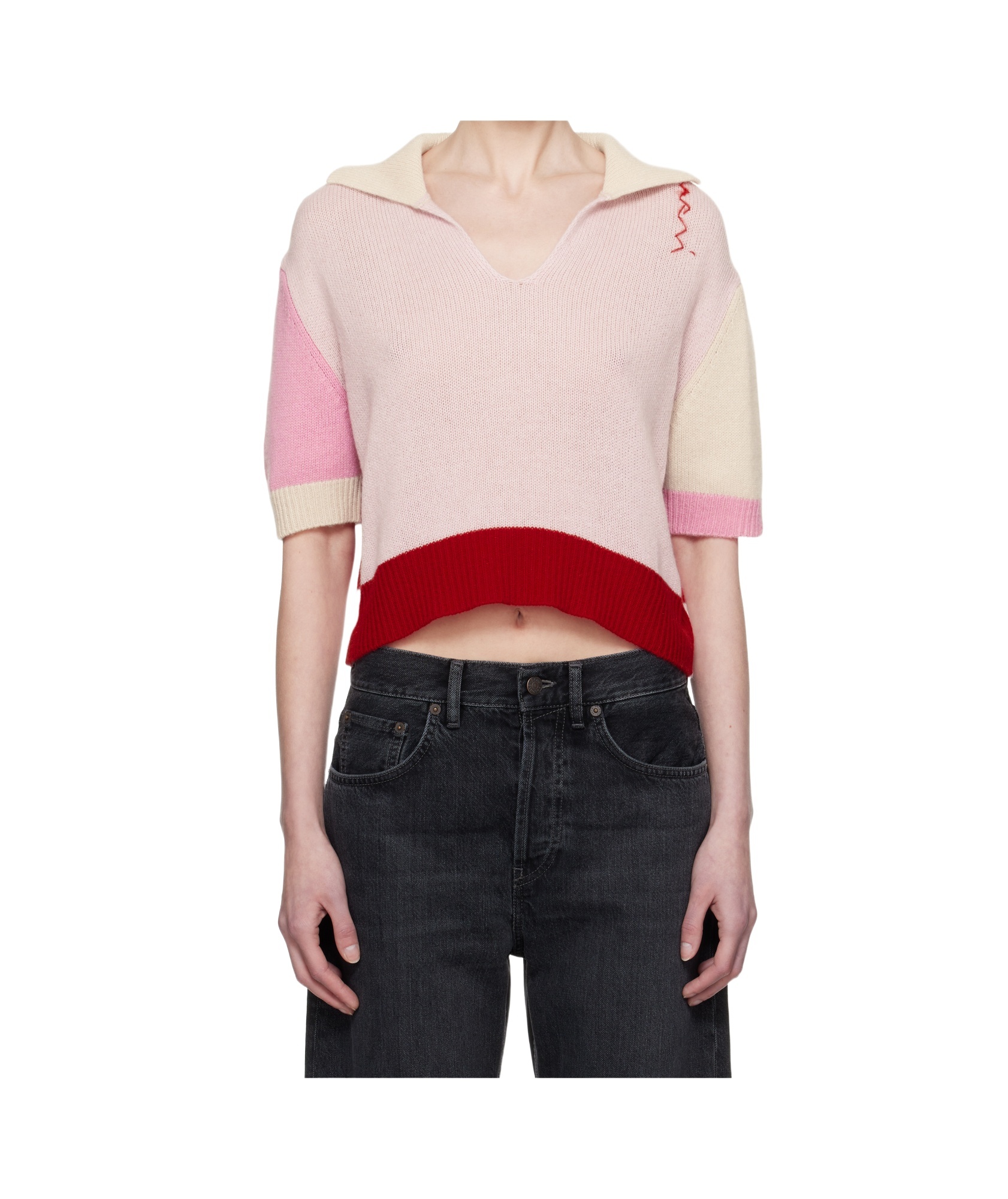 Marni Cropped Sweater In Nude