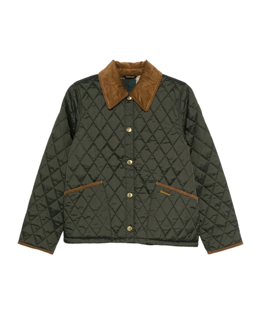 Barbour Quilted Corduroy-collar Jacket In Green