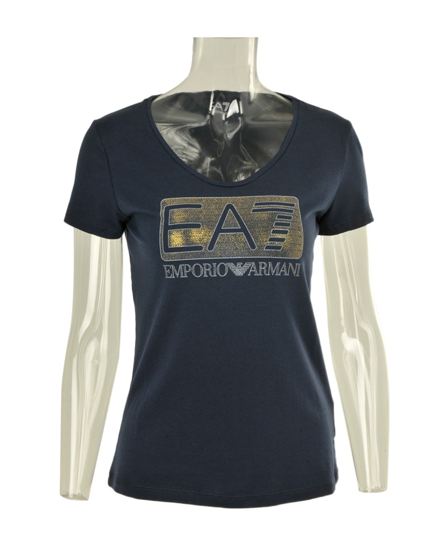 EA7 T-SHIRT WITH ROUND NECK AND SHORT SLEEVES