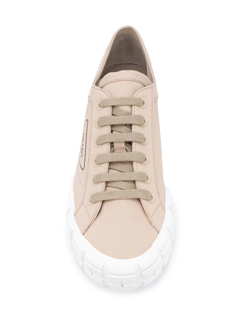 Prada Gabardine Wheel Sneakers Sole Contrast In Rope Ash