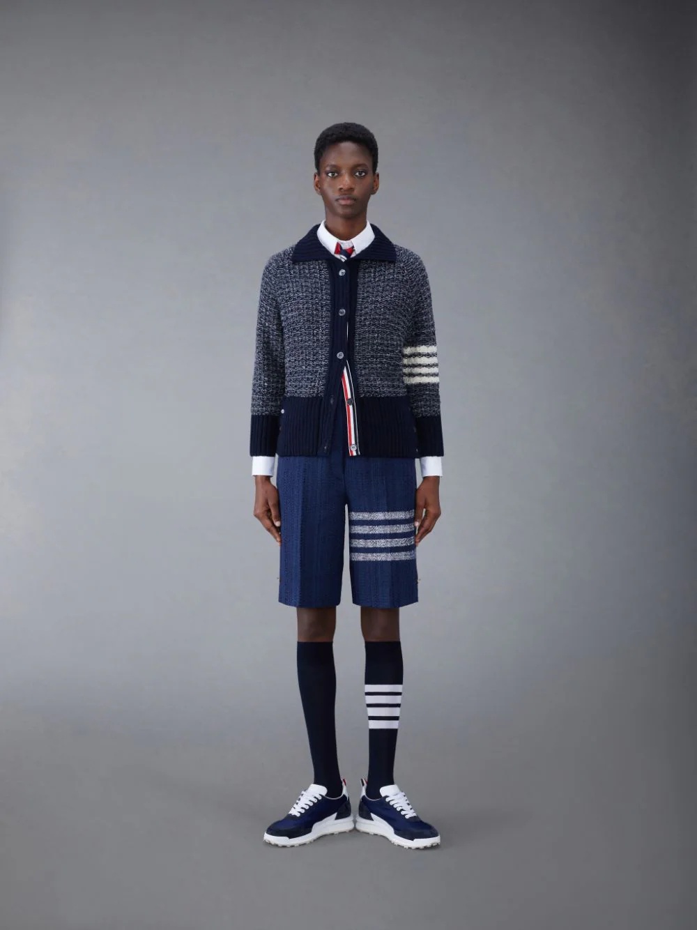 Thom Browne 4-bar Stripe Cardigan In Black