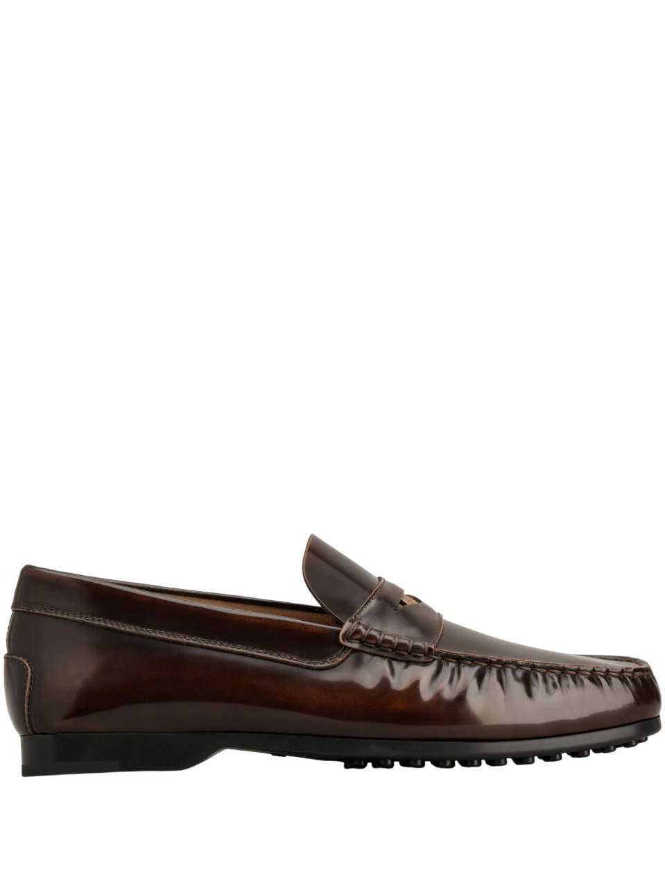 Tod's Round Head Loafer Shoes In Black