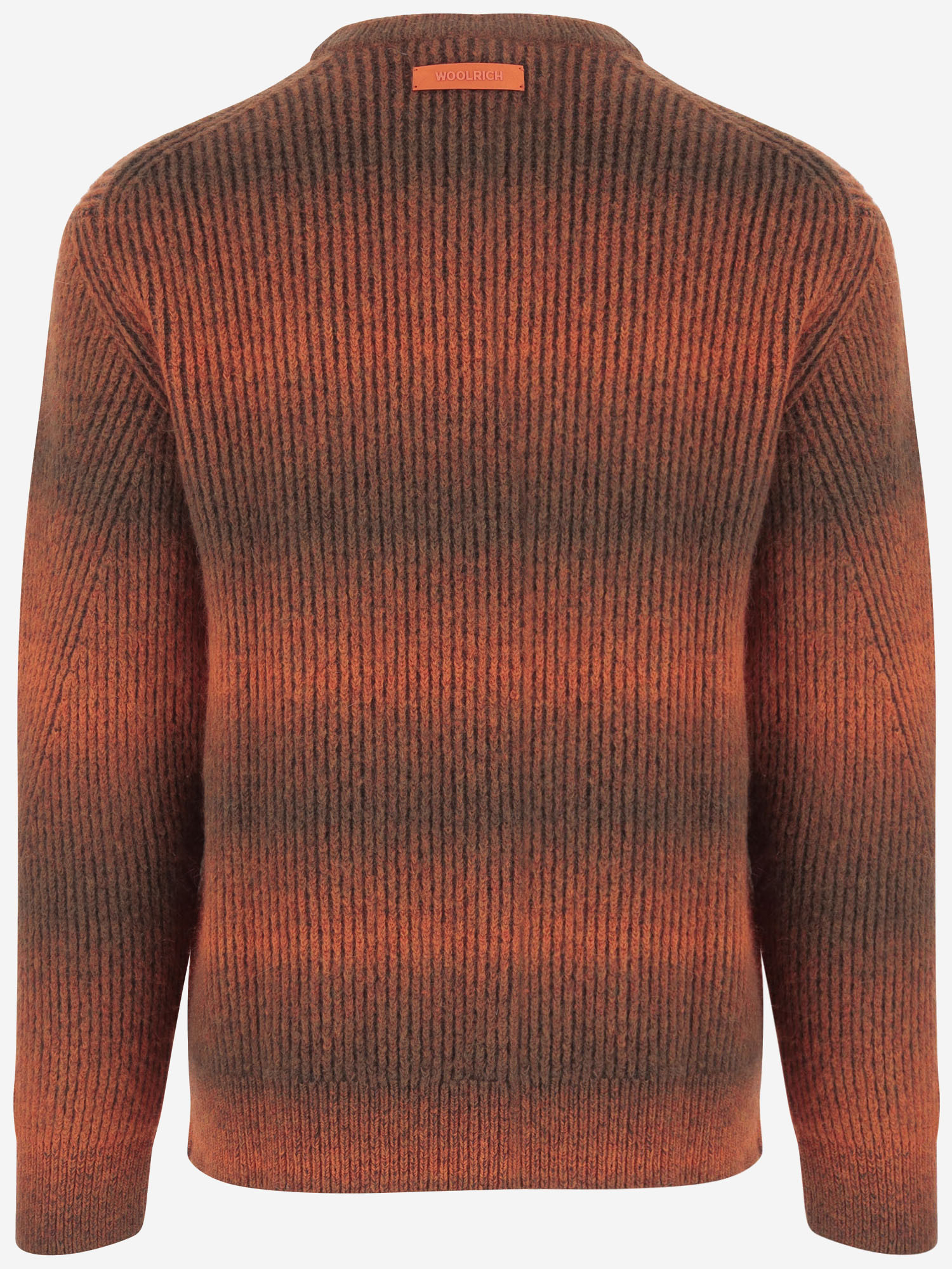 Woolrich Stretch Wool Blend Sweater With Shades In Brown