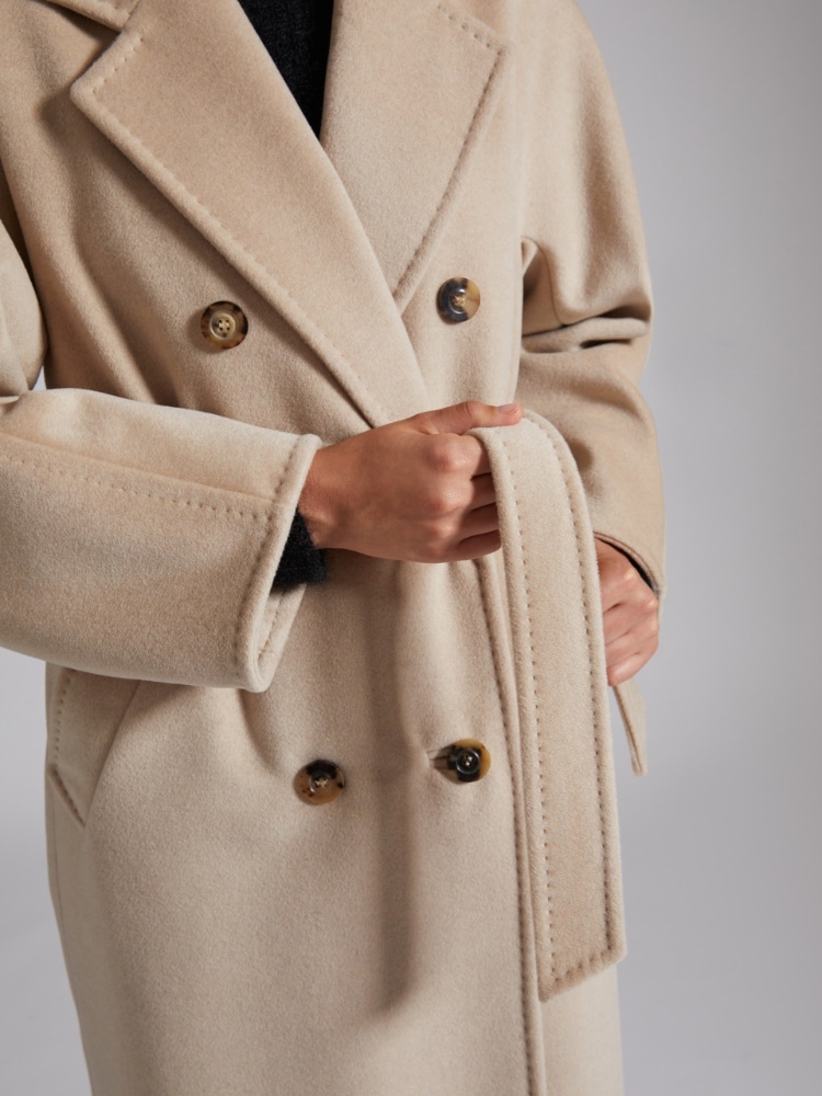 Max Mara Cles Single-breasted Wool Coat In Nude
