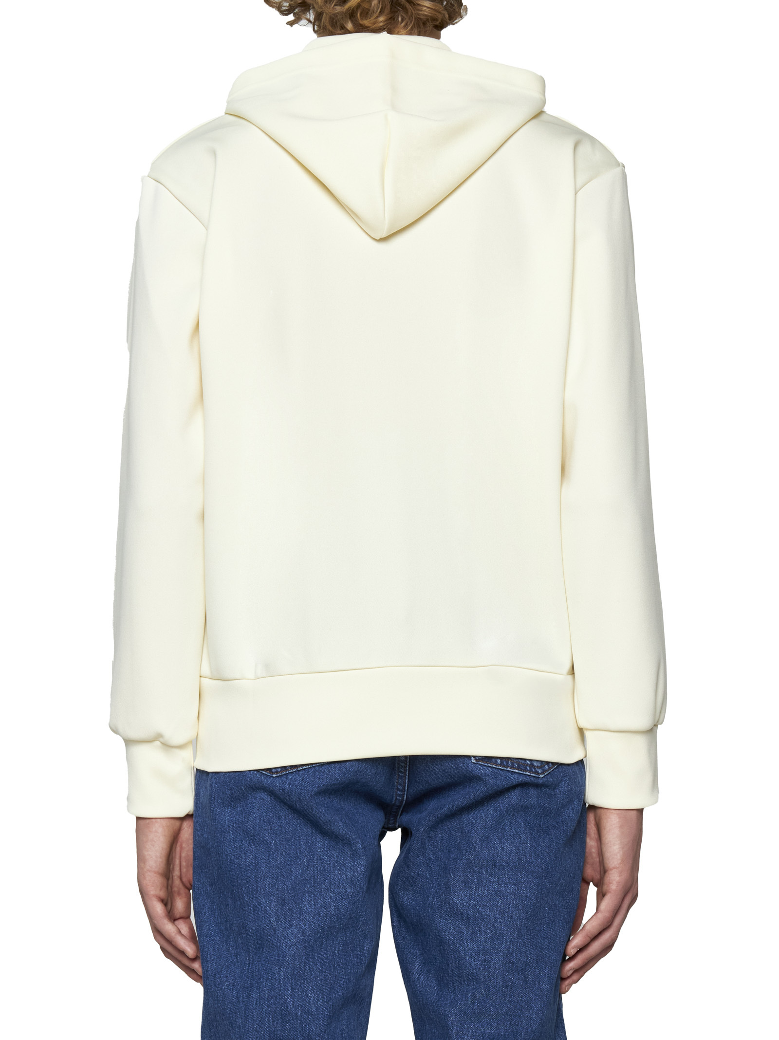Comme Des Garçons Play Heart-motif Zip-up Hoodie In White