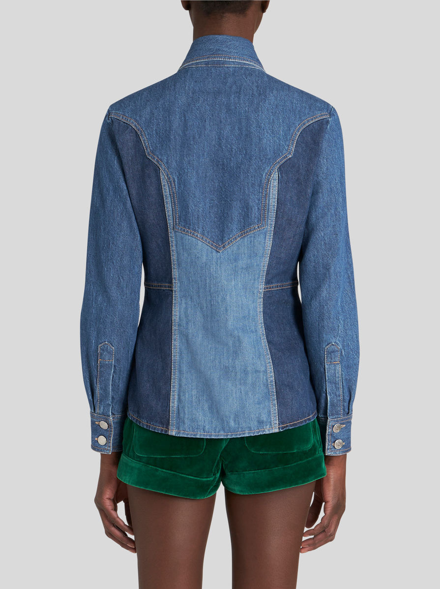 Etro Blue Cotton Shirt In Blue