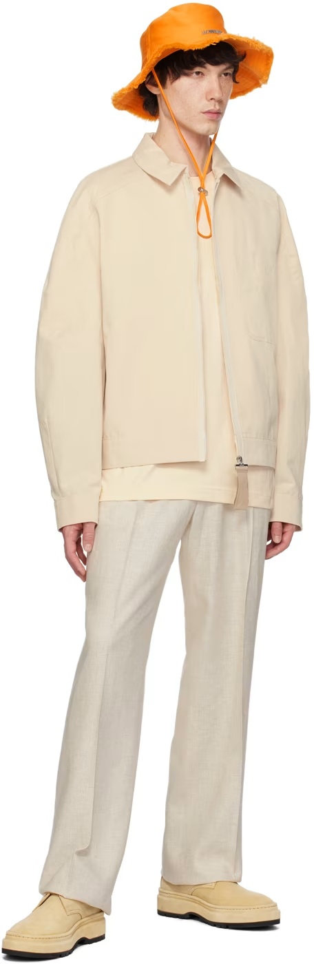 Jacquemus Casual Pants With Waist And Loop Straps In White
