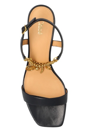 Chloé Square Toe High Heel Sandals In Black