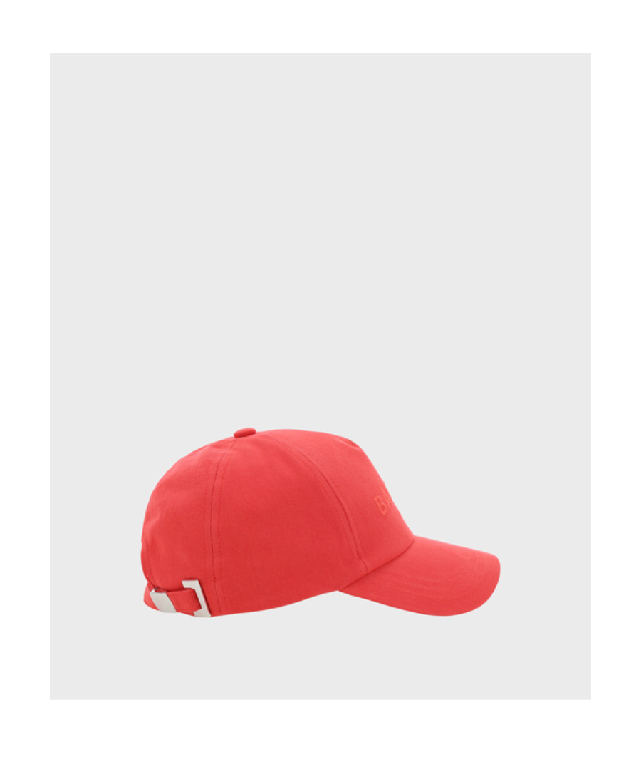 Balmain Logo-embroidered Cotton Cap In Red