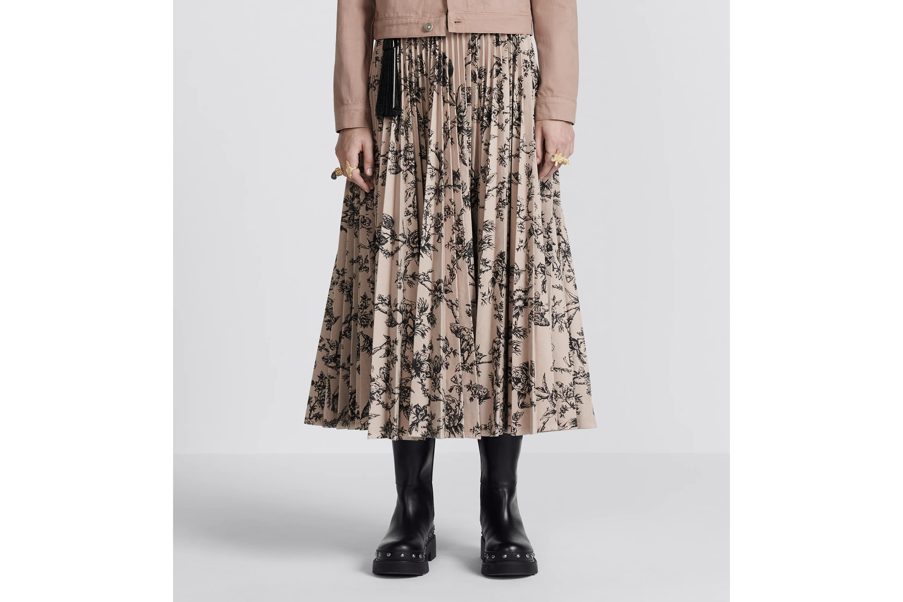 DIOR MID-LENGTH PLEATED SKIRT 