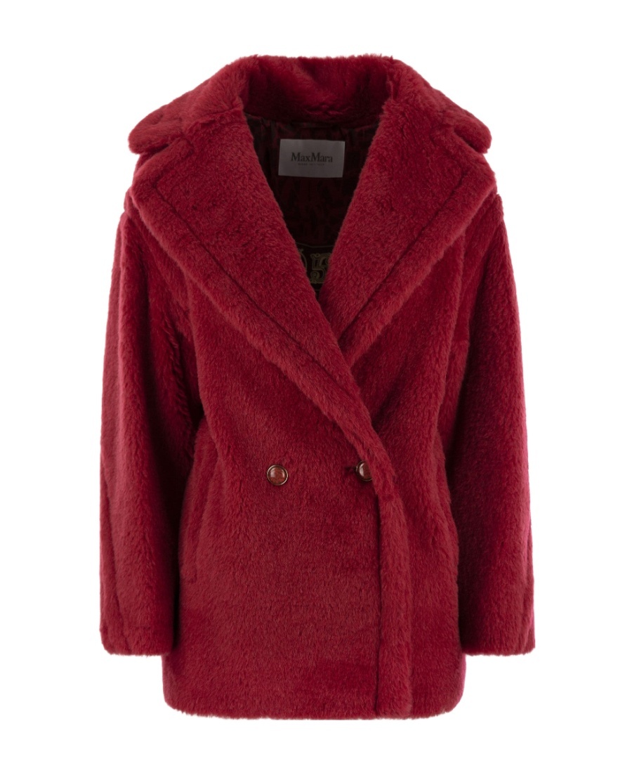 Max Mara Double-breasted Long-sleeved Coat In Red