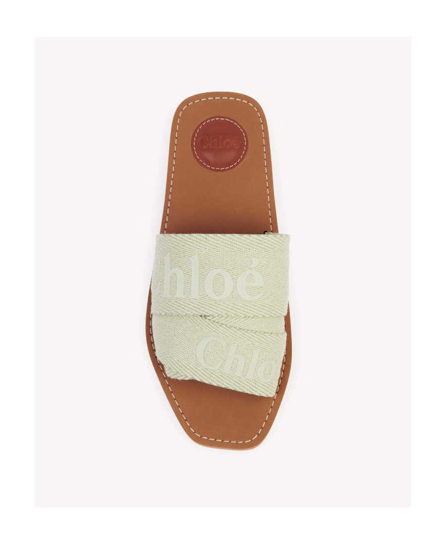 Chloé Logo-print Open-toe Sandals In Nude