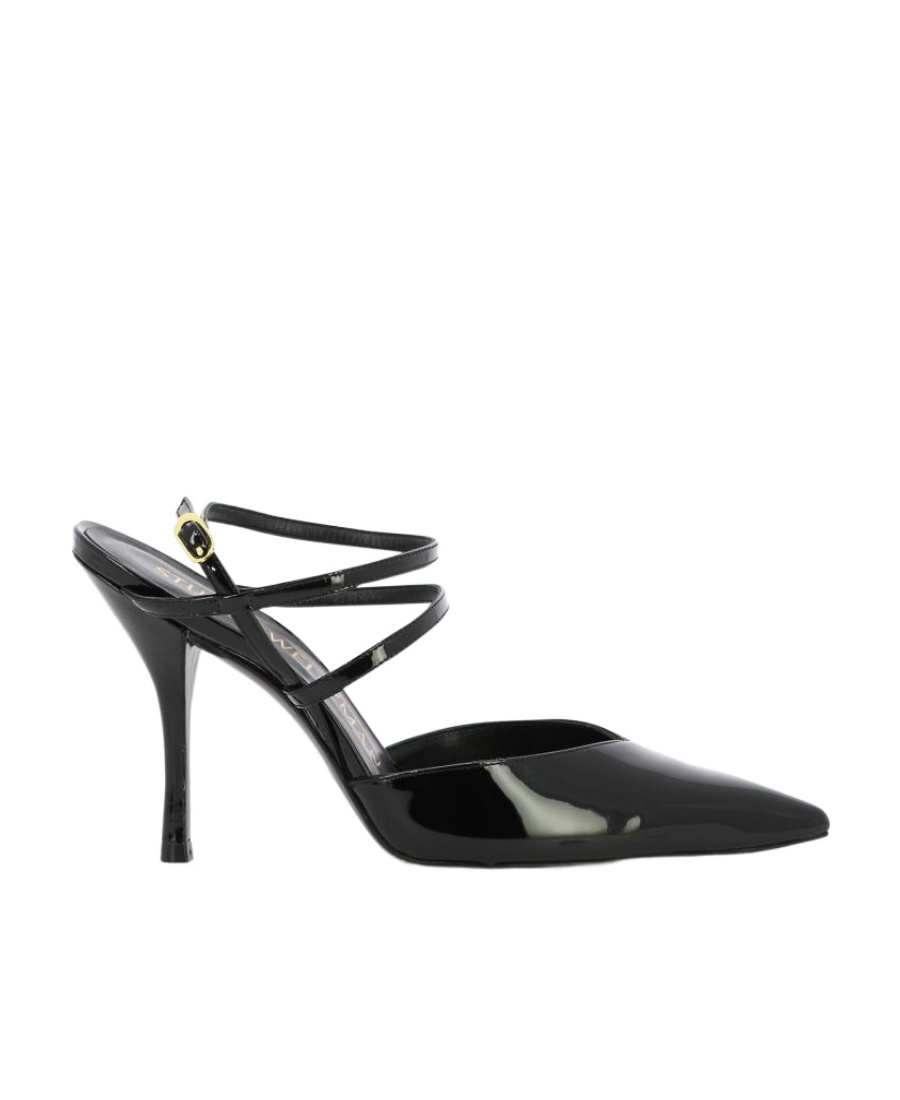 Stuart Weitzman 100mm Strapeze Patent Leather Pumps In Black