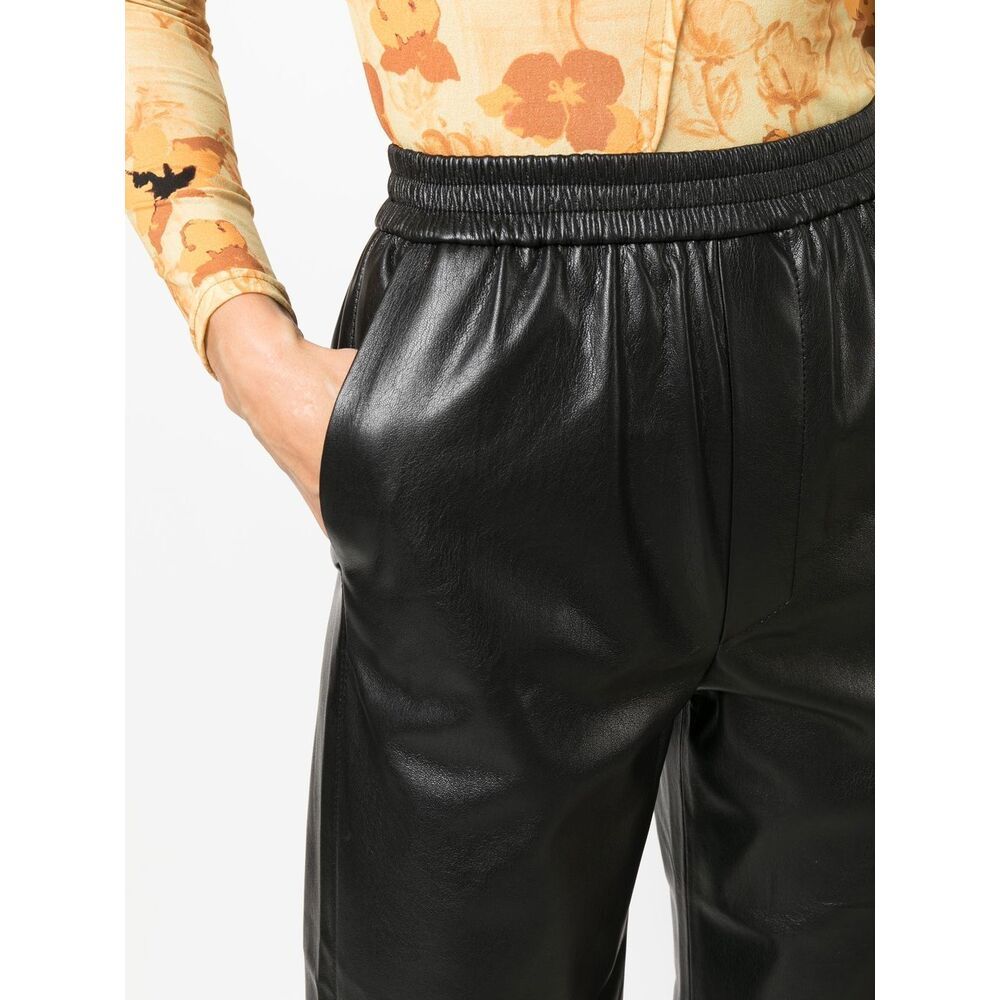 Nanushka Cropped Straight-leg Trousers In Black