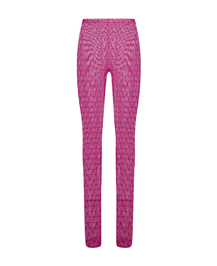 Valentino Toile Iconographe Tulle Tights In Pink
