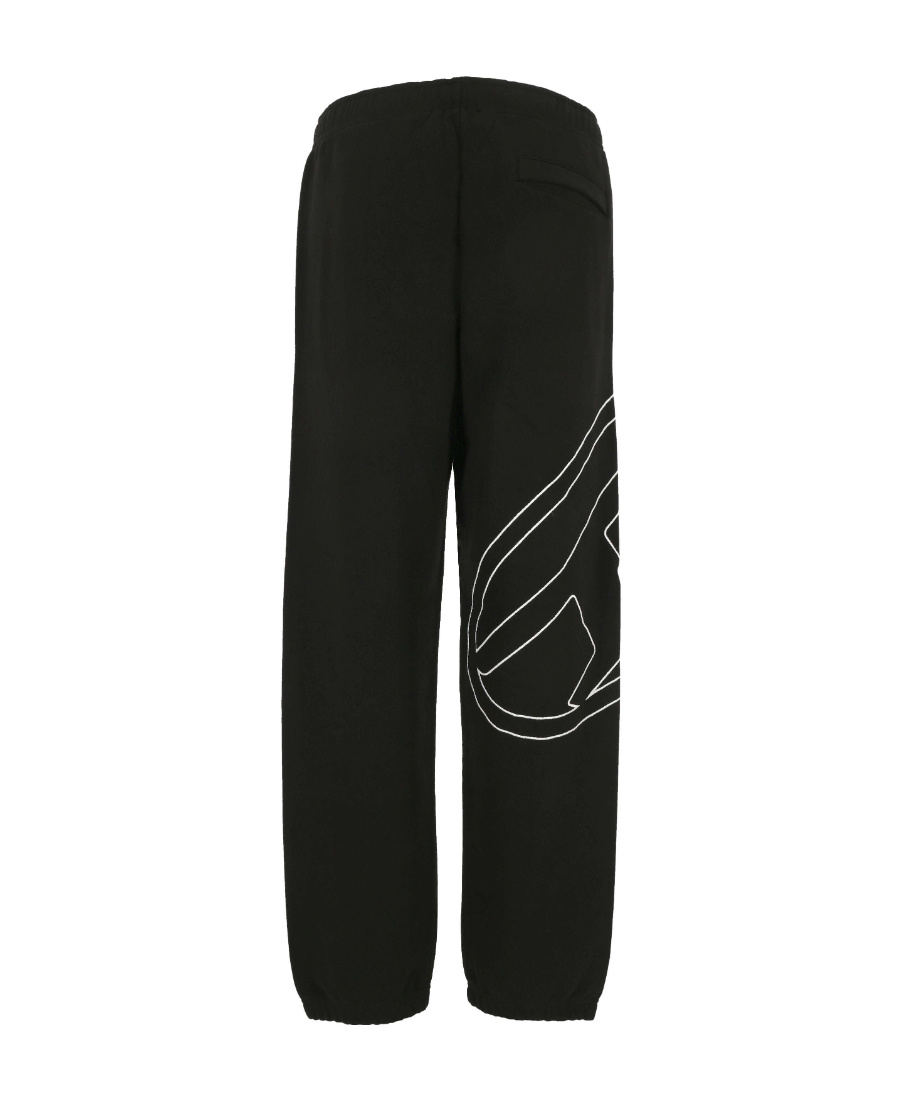 Diesel Cotton Trousers With Graphic Detail And Fit In Black