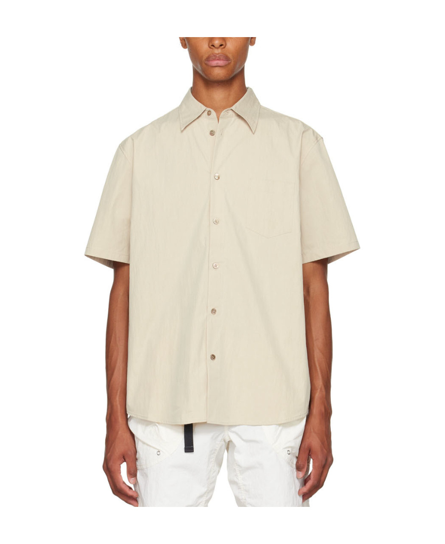 John Elliott Ss Cloak Button-up Shirt In Nude