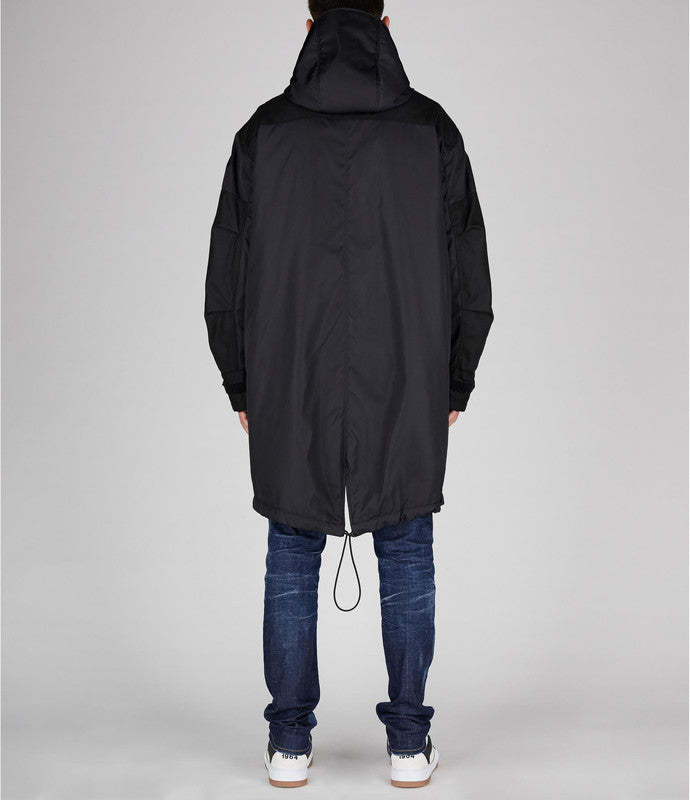 Dsquared2 Logo Print Hooded Padded Parka In Black