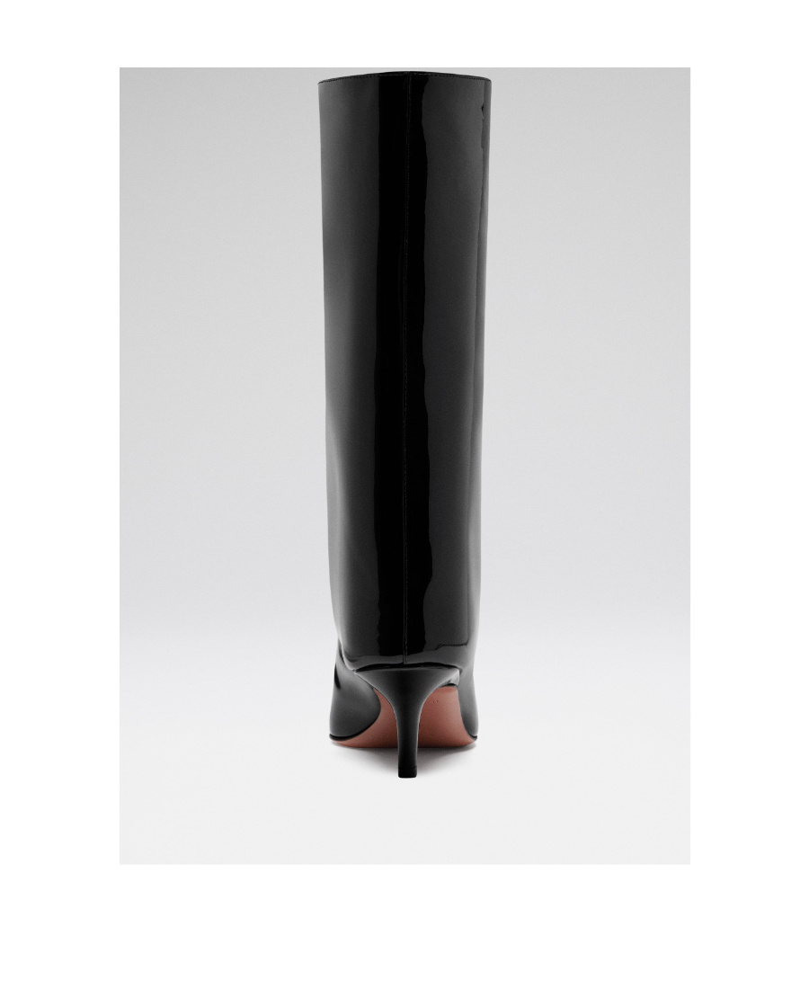 Amina Muaddi Pointed Middle Boot In Black