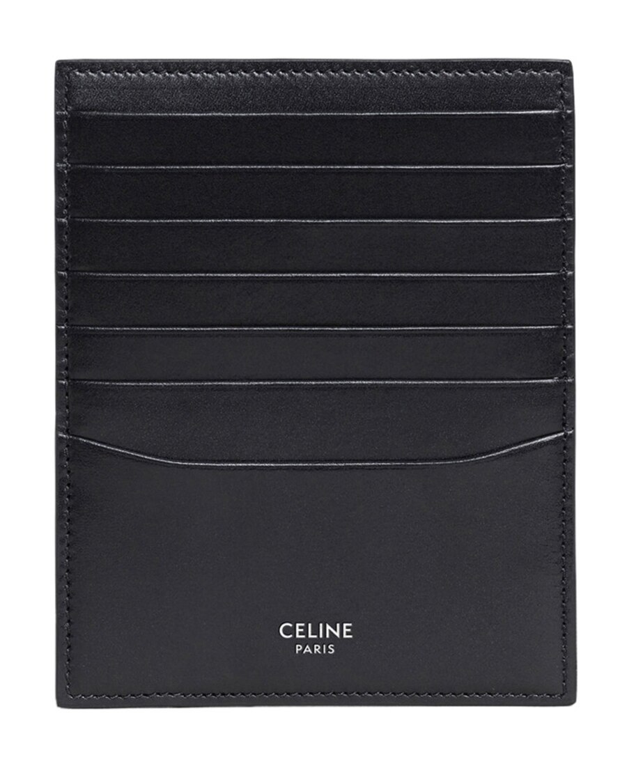 Celine Smooth Card Bag In Black