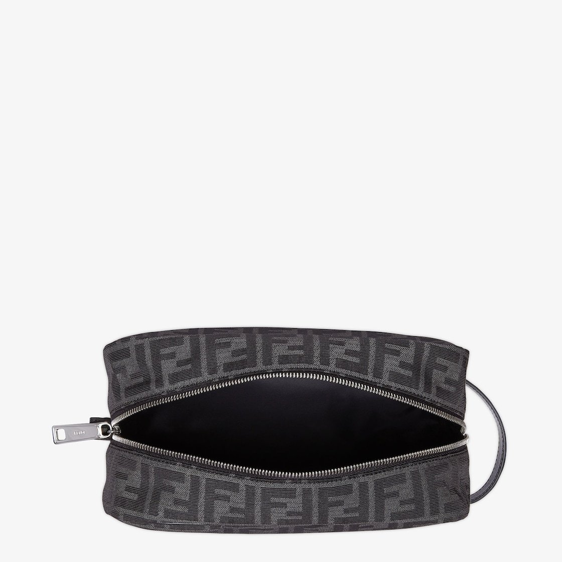 Shop Fendi Grey Ff Fabric Toiletry Case In Black