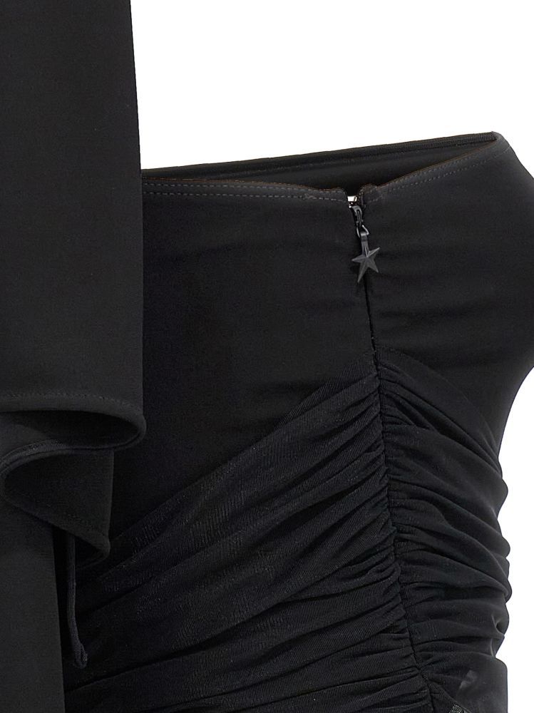 Mugler Asymmetric Cut-out Minidress In Black