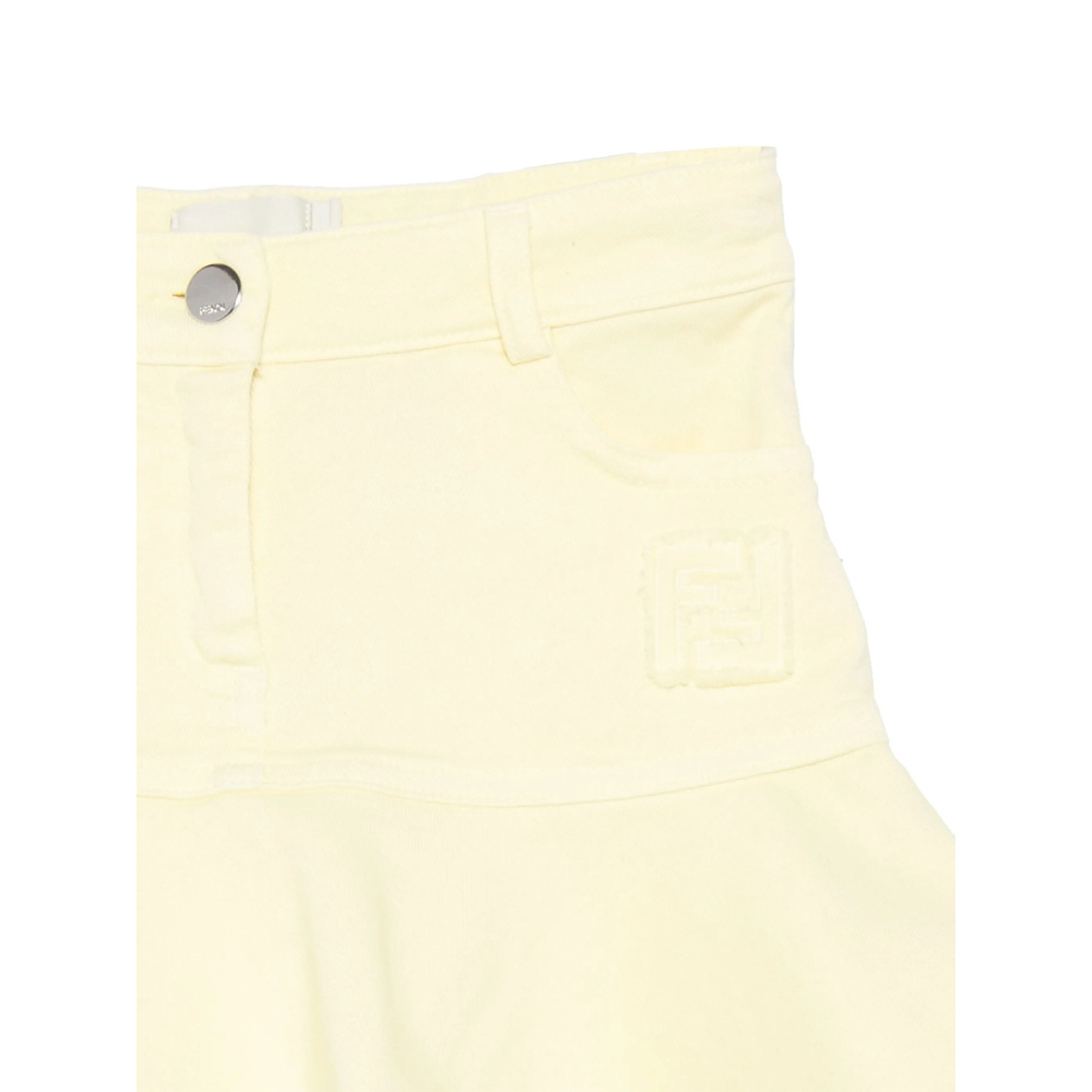 Fendi Ff-patch Skirt In White