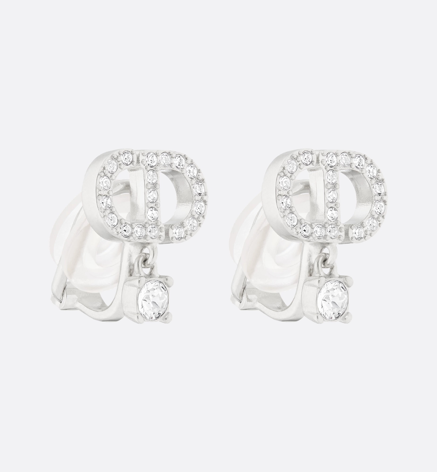 Dior Petit Cd Clip-on Earrings In Burgundy