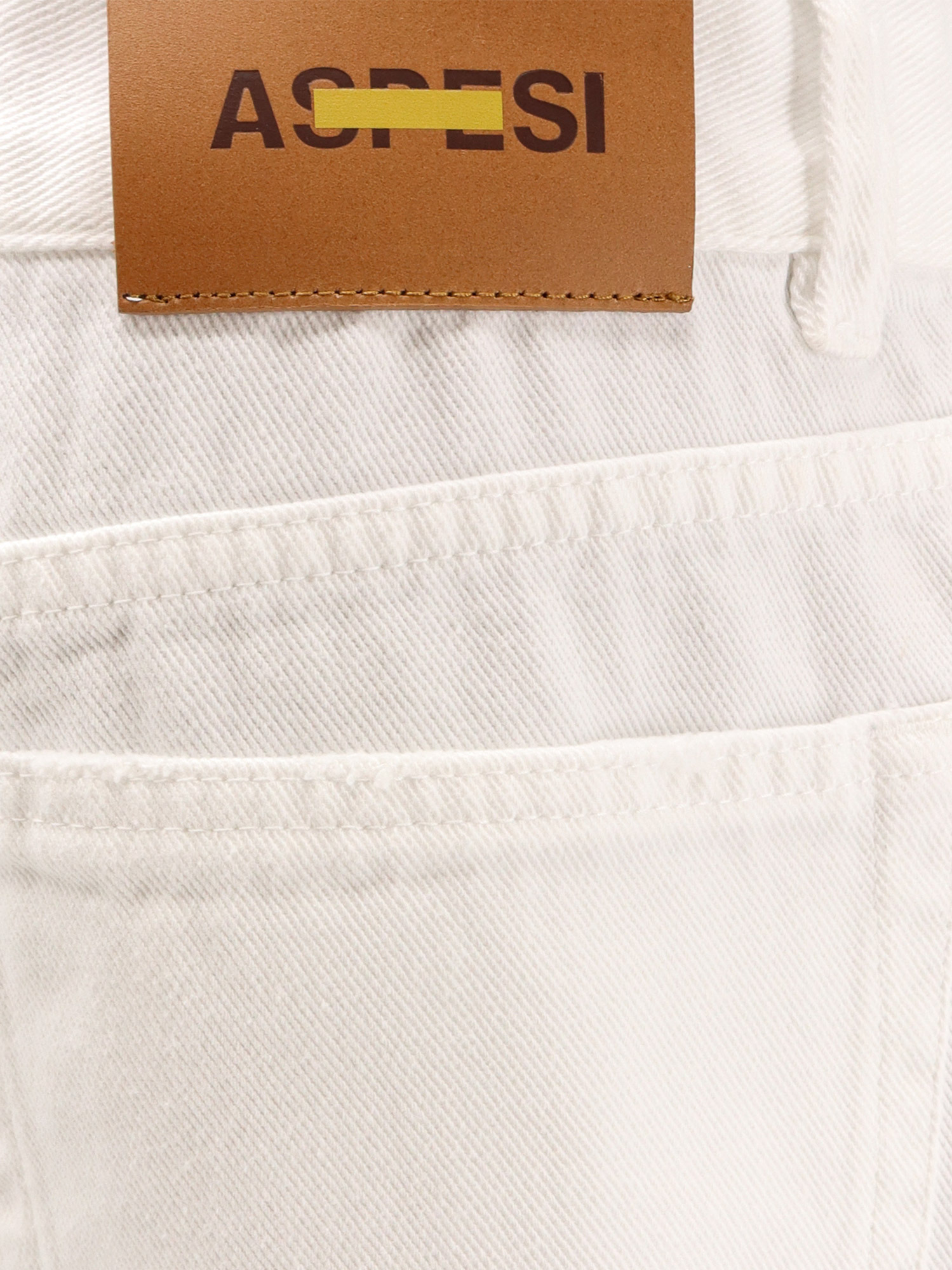 Aspesi Wide Leg Denim Trousers In White