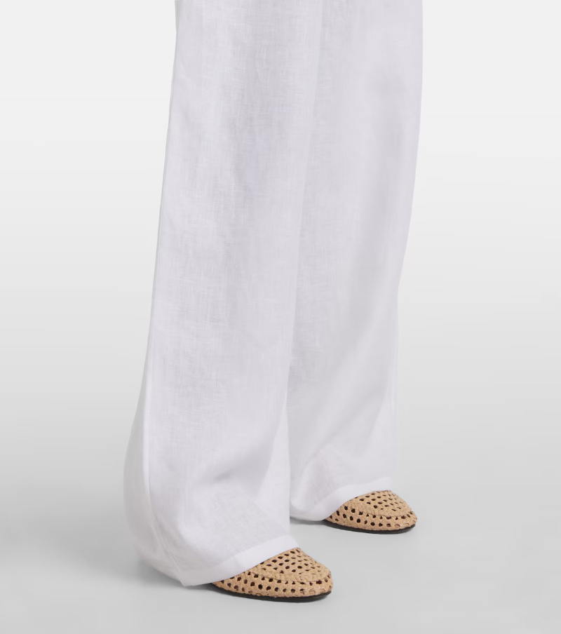 Loro Piana Valerio High-rise Linen Wide-leg Pants In White