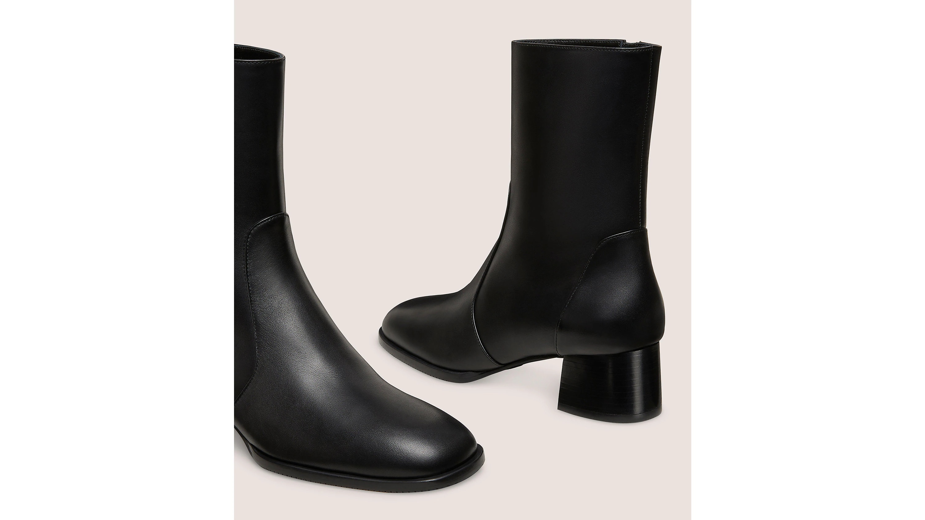 Stuart Weitzman Yuliana 60 Womens Leather Pull On Mid-calf Boots In Black