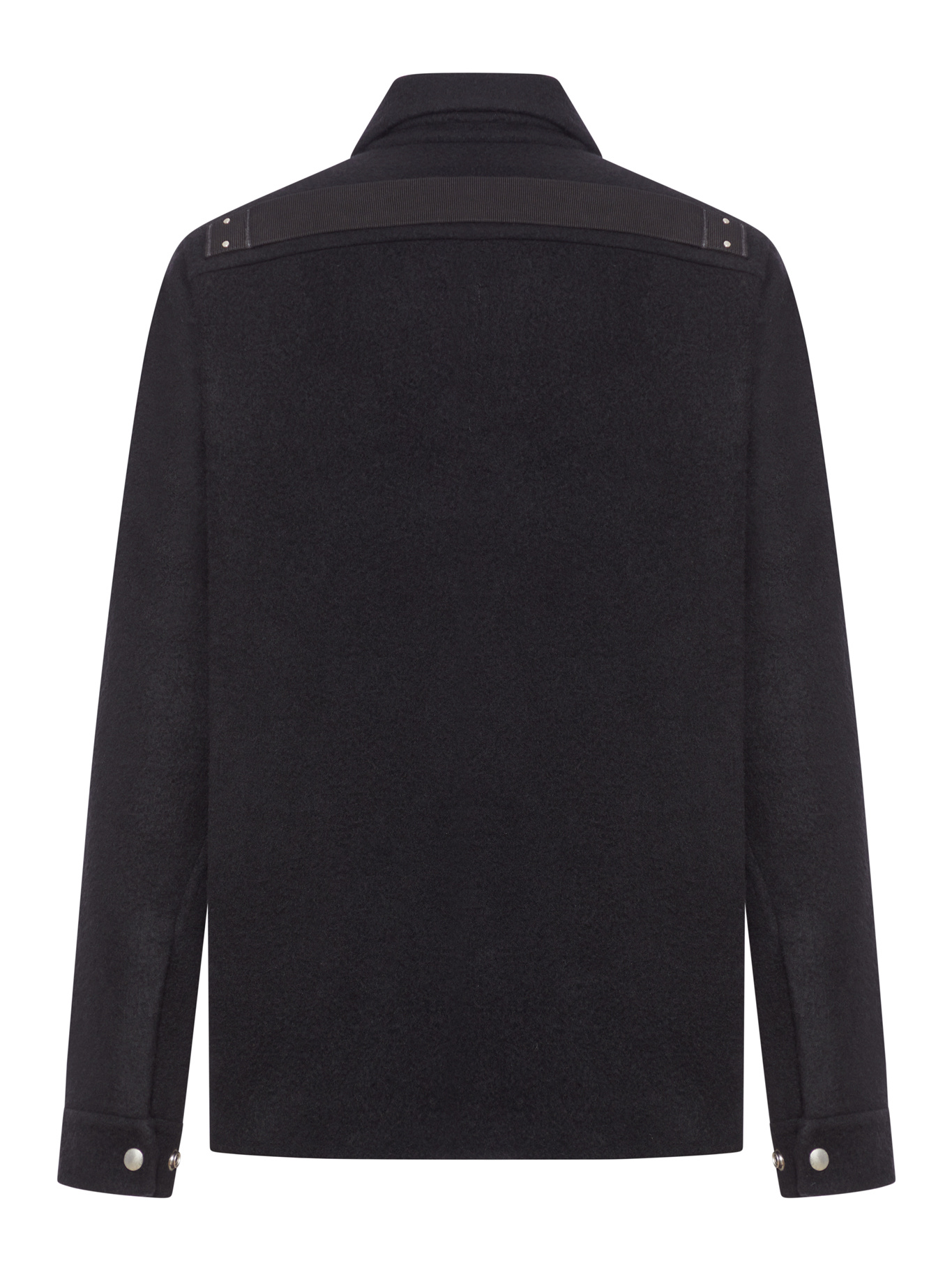 Rick Owens Collared Shirt Jacket Featuring Front Pockets In Black